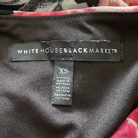 WHBM Y2K Ribbed Floral Blouse Semi-Sheer Lined Coquette V-Neck Whimsigoth - Picture 5 of 8